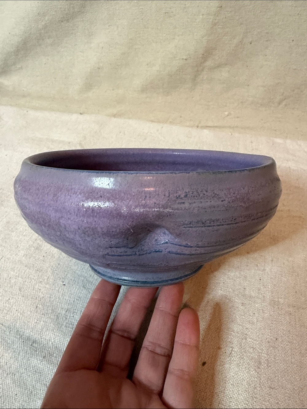 Handcrafted Lavender Ceramic Bowl by